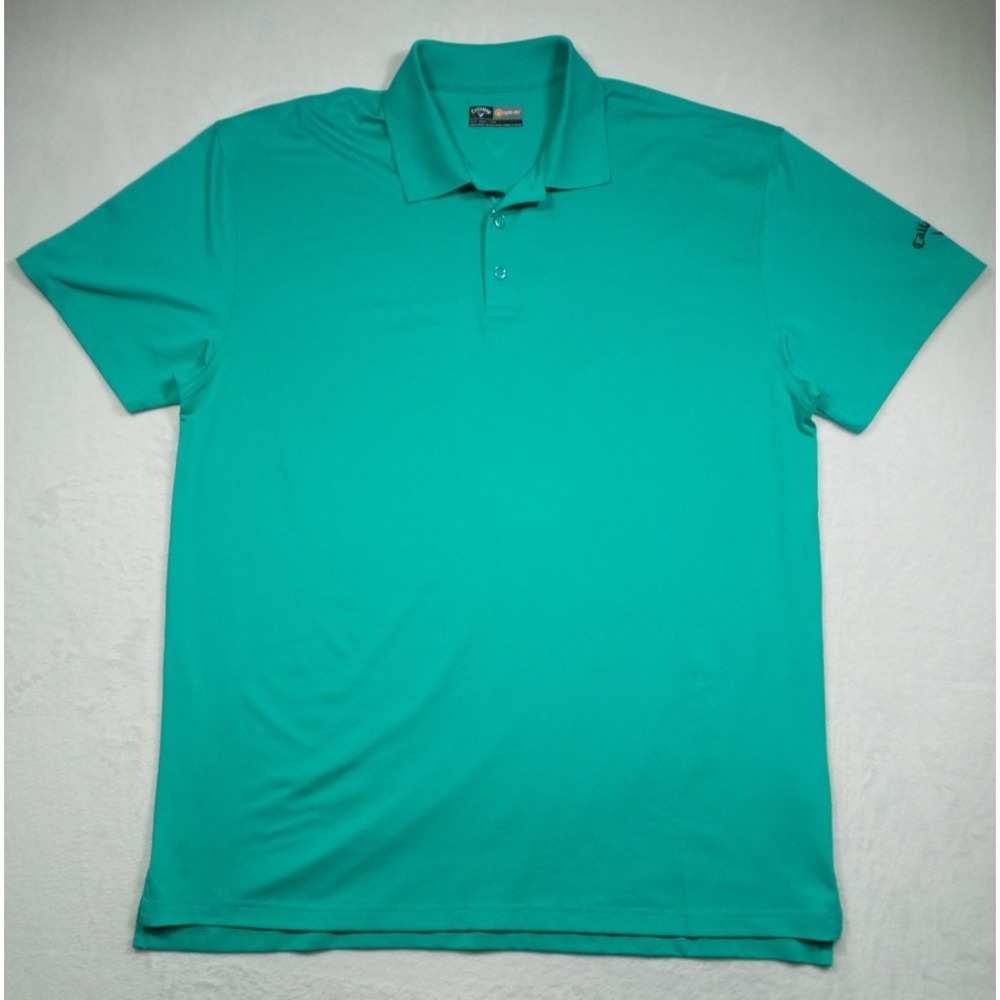 Callaway Golf Shirt Mens Size XLT Green Polo Opti Dri Short Sleeve UPF 50 NWT